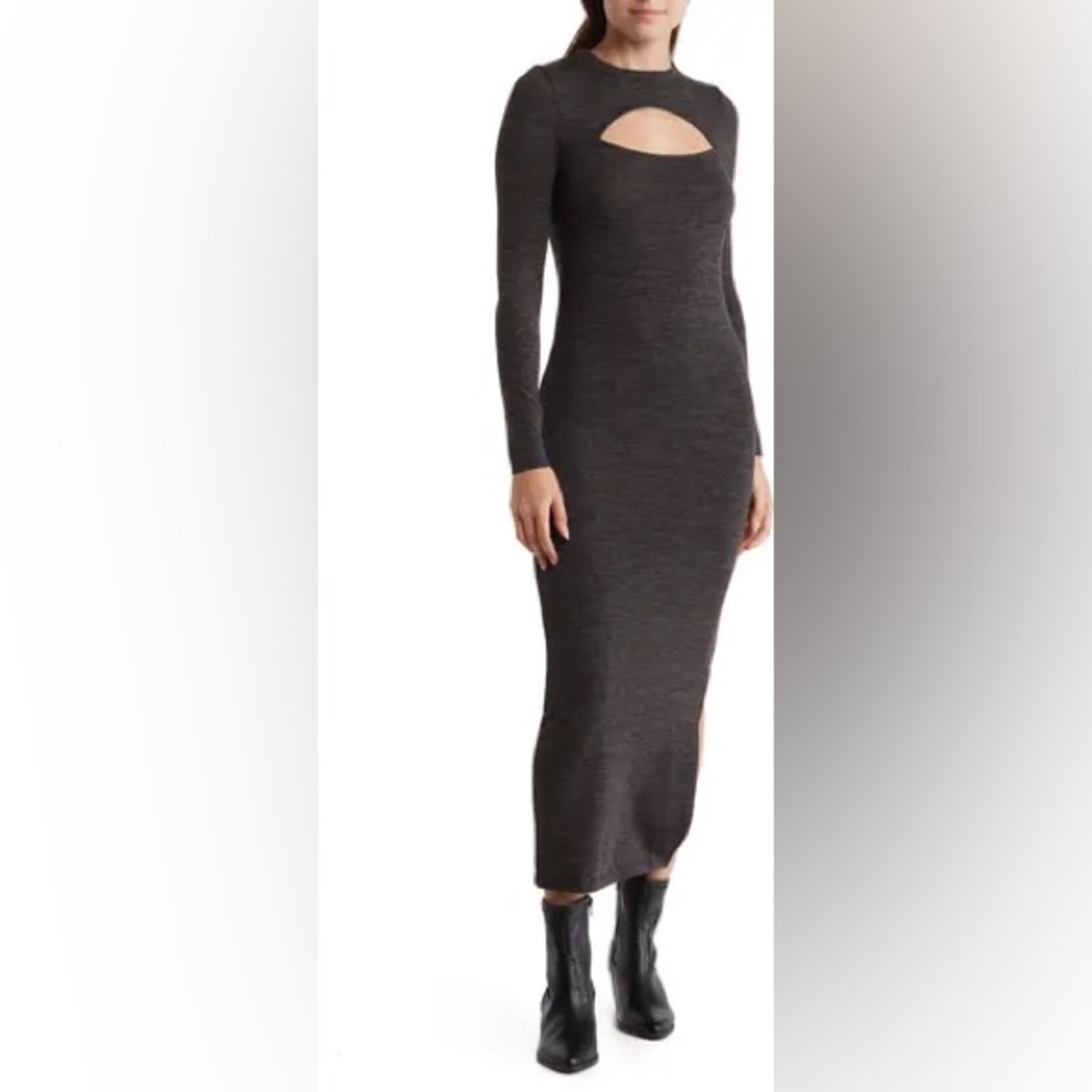 French Connection Charcoal Long Sleeve Dress